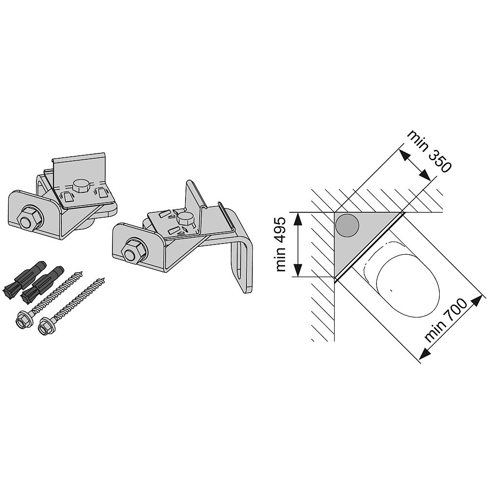 Kомплект для крепления модуля Tece TECEprofil в углу 9380003 2 Kомплект для крепления модуля Tece TECEprofil в углу 9380003 — изображение 2
